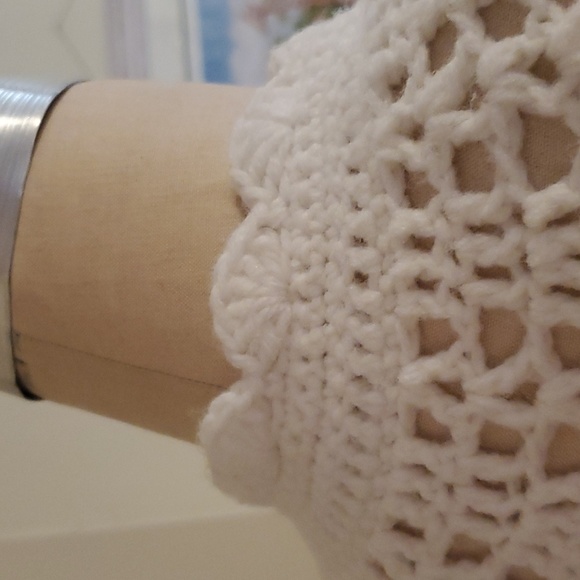 Vintage Handmaid Crocheted Button Cape - Picture 9 of 12